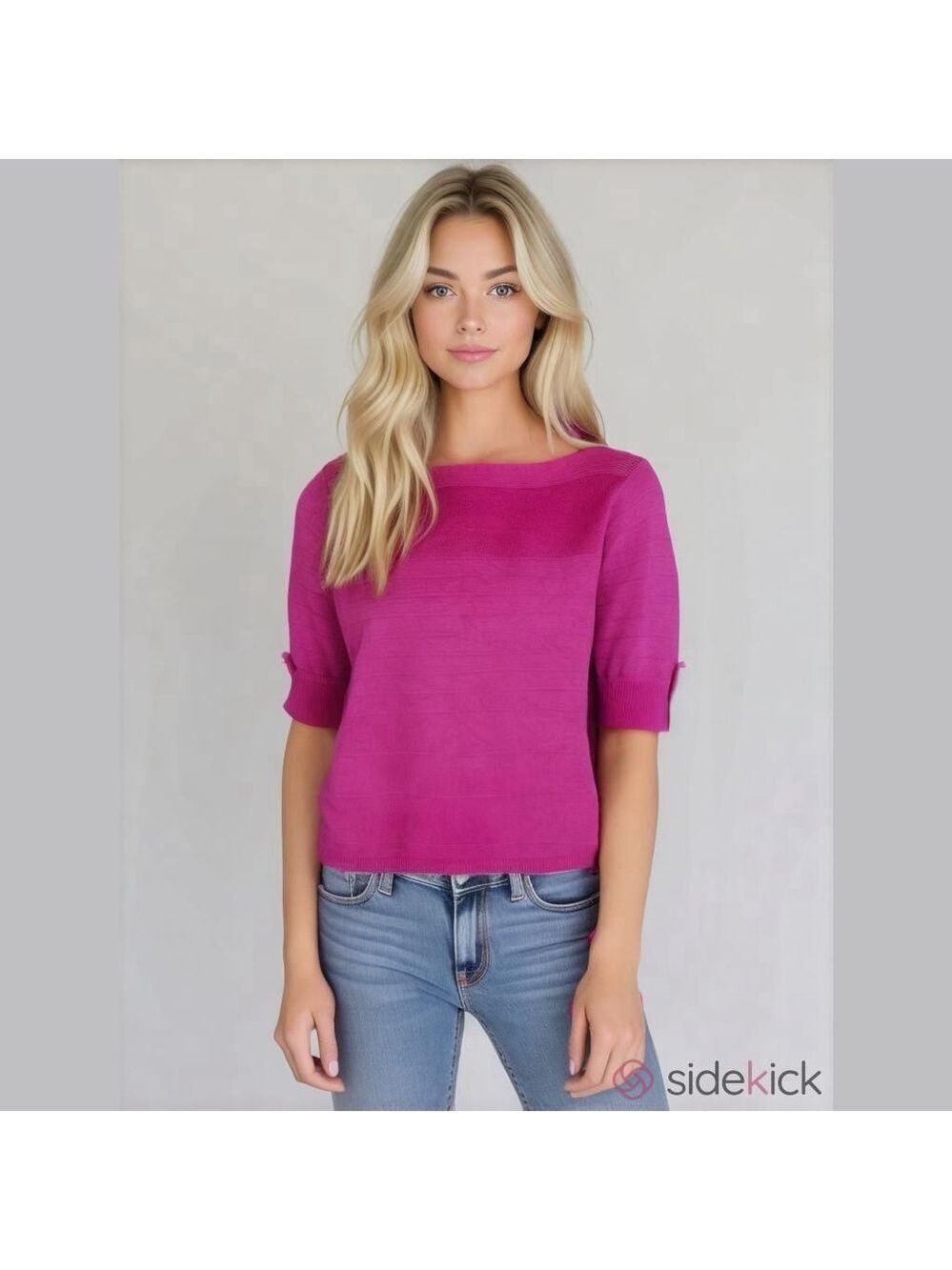 Apt. 9 Hot Pink Knit Sweater Short Sleeve S